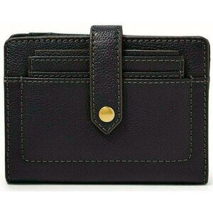 S Fossil Myra Multifunction Clutch Wallet Black Leather SWL2380001 Purse NWT $64